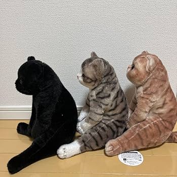 中古品【ぶち猫＆黒猫　猫の置物】2点セット☆おまけ付き☆ sen frame TWIN CATS 双子の長毛猫のオブジェ 猫 置物 アニマル